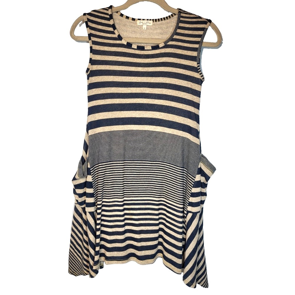 Luna Luna Copenhagen Striped Sleeves Asymmetrical Pockets Tunic/Dress Size 12‎